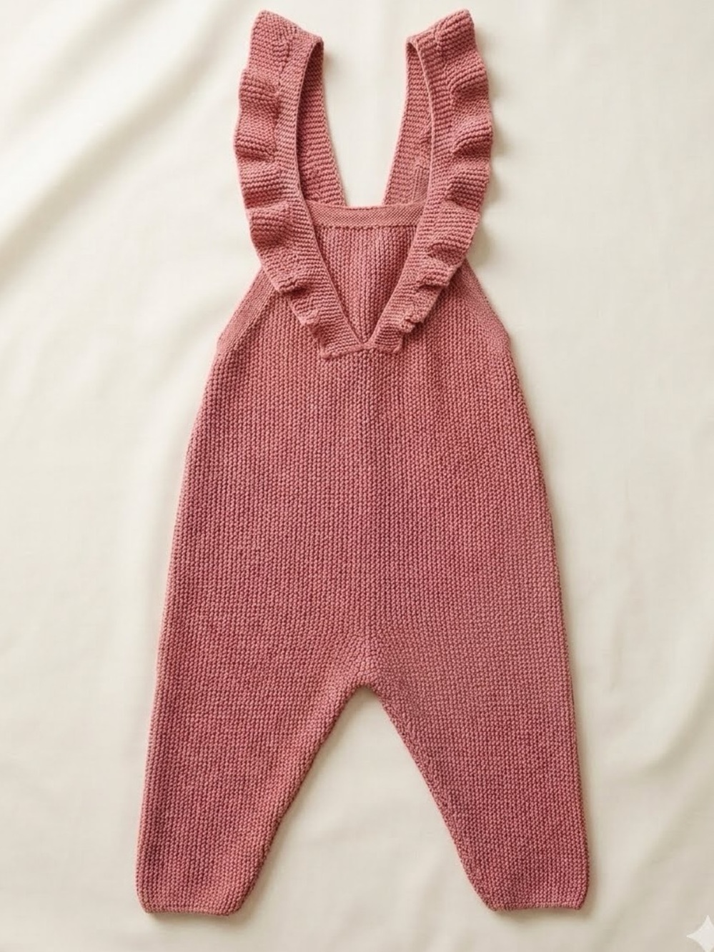 NWT Zara Baby Girl Ruffled Knit Overalls, Dusty Rose- Size: 9-12M